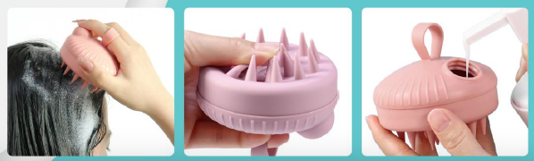 Cepillo de silicona para cabeza y cuero cabelludo